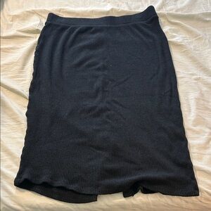 a new day Black Ribbed Pencil Skirt